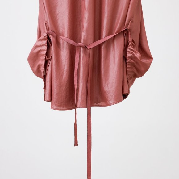 Ann Demeulemeester Dusty Rose Pleated Ruffle Top - Picture 8 of 11